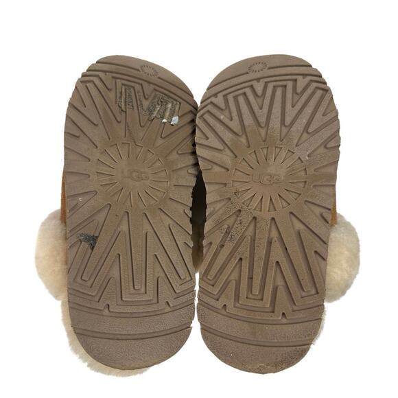 UGG Disquette Suede Sheep Skin Slip On Closed Round Toe Platfrom Clog Slippers 8 - Picture 4 of 6